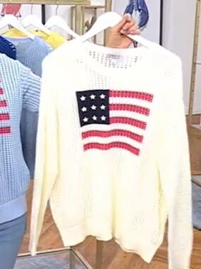 Joan Rivers Cream Open-Weave Pullover